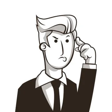 Man in suit thinking icon Stock Illustration