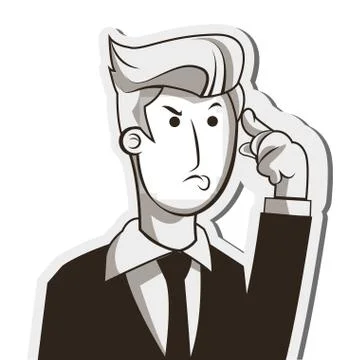 Man in suit thinking icon Stock Illustration
