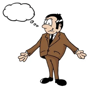 Man in suit with thought bubble Stock Illustration