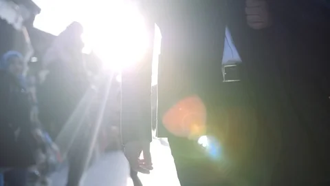 Man in a suit walking in the streets Stock Footage 88137302