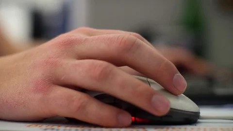 Man in suit working in office desk, typing on keyboard Stock Footage 74221453