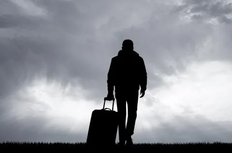 Man with suitcase Stock Illustration