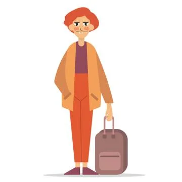 Man with a suitcase Stock Illustration