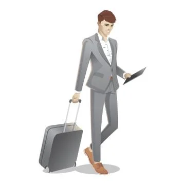 Man with suitcase Stock Illustration