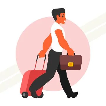 Man-with-suitcase Stock Illustration