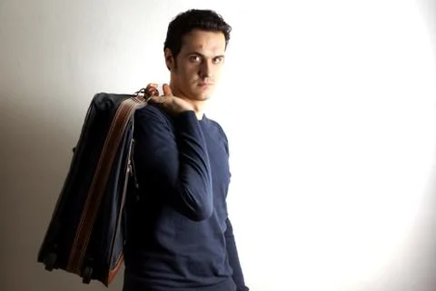 Man with suitcase Stock Photos