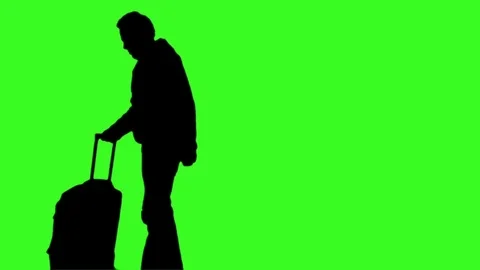 MAN WITH SUITCASE WAITING Video stock 74762226