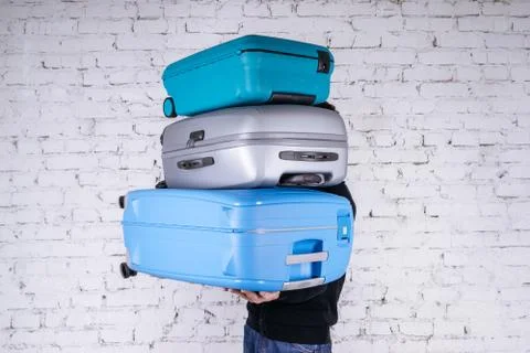 The man with the suitcases Stock Photos