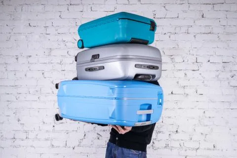 The man with the suitcases Foto stock