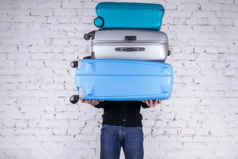 The man with the suitcases Stock Photos