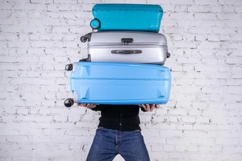 The man with the suitcases Stock Photos