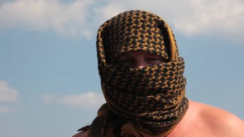 The man in the summer arafat Stock-Footage 87906644