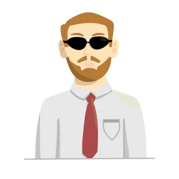 Man in sunglasses. Isolated stock vector flat illustration Stock Illustration