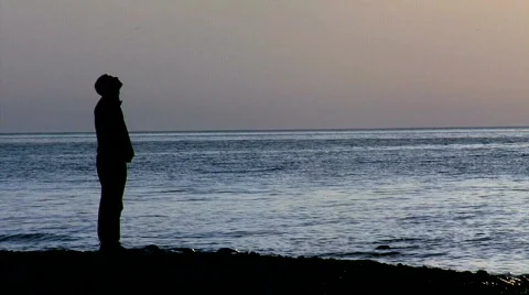 Man at Sunset Stock Footage 517155