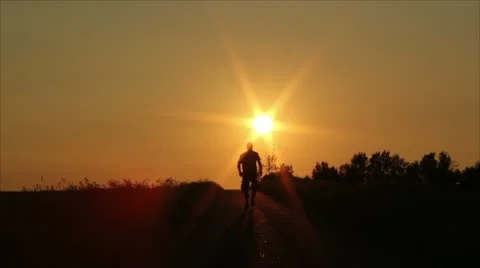 Man at sunset Stock Footage 11425502