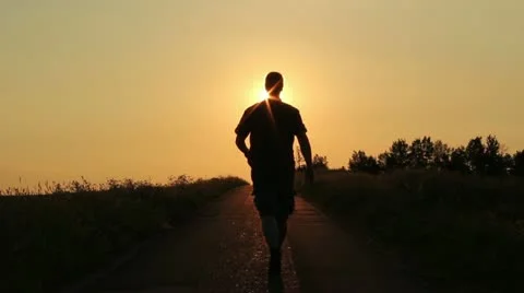 Man at sunset 스톡 동영상 11425519