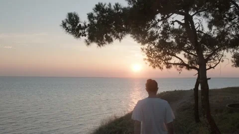 Man at sunset. Stock Footage 198848052