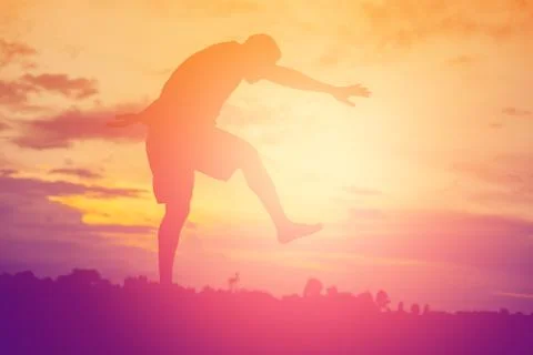 Man in the sunset Stock Photos