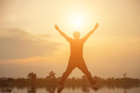 Man in the sunset Stock Photos