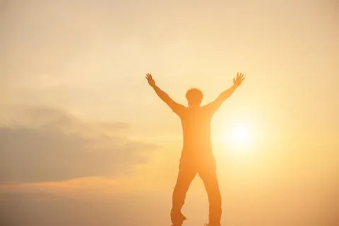 Man in the sunset Stock Photos