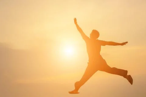 Man in the sunset Stock Photos