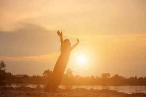 Man in the sunset Stock Photos