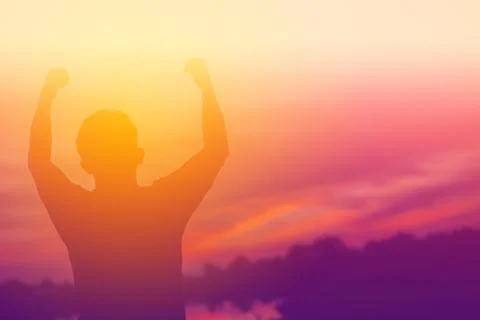 Man in the sunset Stock Photos