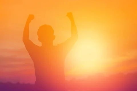 Man in the sunset Stock Photos