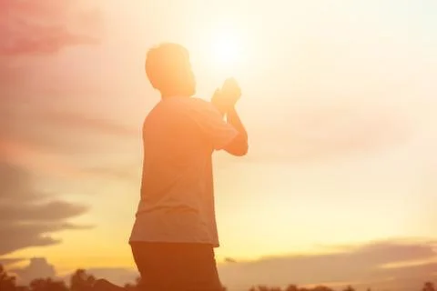 Man in the sunset Stock Photos
