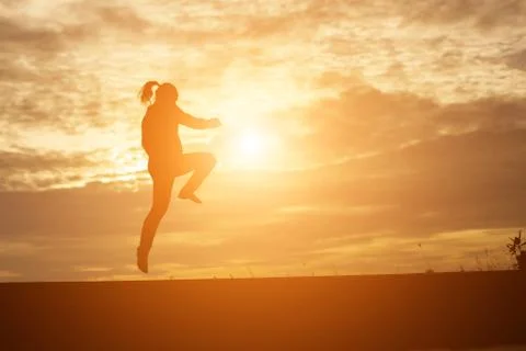 Man in the sunset Stock Photos