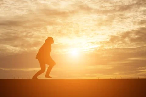 Man in the sunset Stock-Fotos