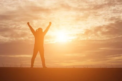 Man in the sunset Stock Photos