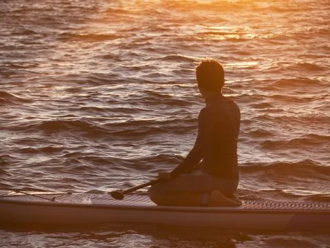 Man on SUP 스톡 사진