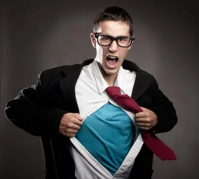 Man like a superhero Stock Illustration