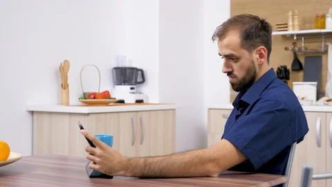 Man surf the web on a digital tablet PC Stock Footage 97282220