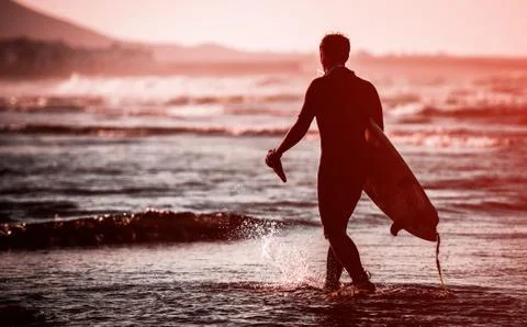 Man with a surfboard Foto stock