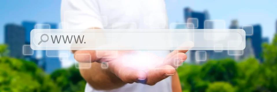 Man surfing on internet Stock Illustration