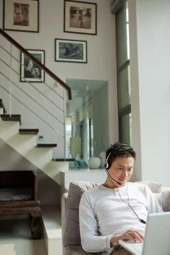 A man surfing the Internet Stock Photos