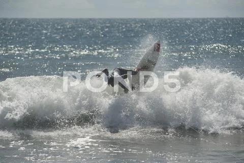Man surfing the wave surf costa rica Stock Photos