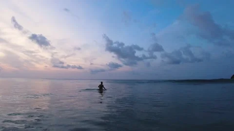 Man surfing a wave without equipment. Stock Footage 130712533