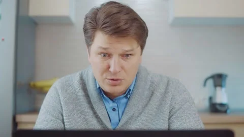 The man is surprised by the bad news. Problems at work Stock Footage 148347683