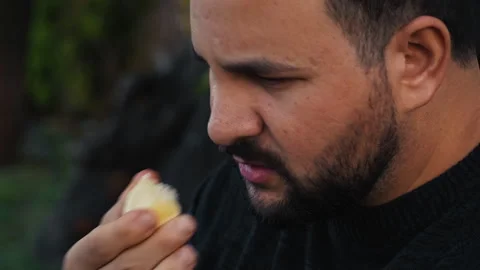 Man Surprised By The Flavour Of A Lemon Stock Footage 294126788
