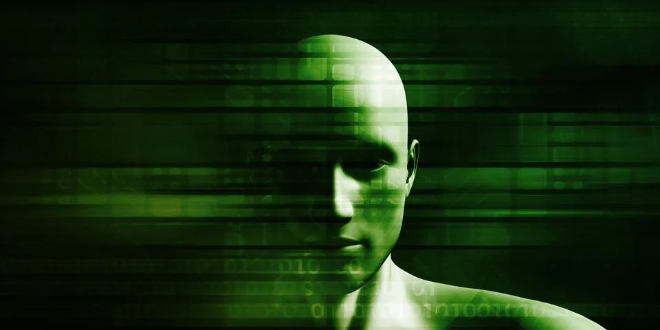 Man Surrounded by Data Information Stock Photos