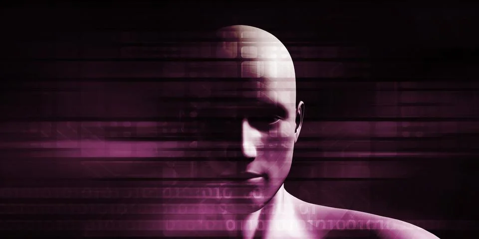 Man Surrounded by Data Information Stock Photos