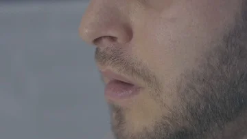 The man swallows the pill Stock Footage 85899317