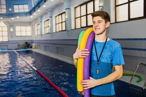 Man swimming instructor Foto stock