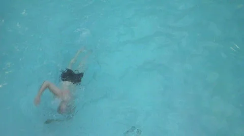 Man Swimming Laps 2 Stock Footage 646144