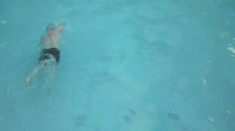 Man Swimming Laps Stock Footage 646140
