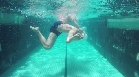 Man swimming in the pool Stock Footage 50865877
