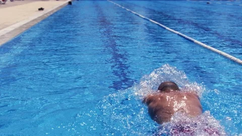 Man swimming in the pool Stock Footage 201292460